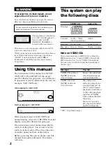 Предварительный просмотр 2 страницы Sony LBT-VR50 Operating Instructions Manual