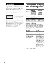 Предварительный просмотр 2 страницы Sony LBT-VR90AV Operating Instructions Manual