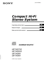 Sony LBT-XG500 - Compact Hi-fi Stereo System Operating Instructions Manual preview