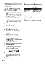 Предварительный просмотр 22 страницы Sony LBT-XG500 - Compact Hi-fi Stereo System Operating Instructions Manual