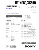 Preview for 1 page of Sony LBT-XG500 - Compact Hi-fi Stereo System Specifications And Parts List