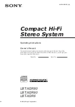 Sony LBT-XGR6 - Compact Hi-fi Stereo System Operating Instructions Manual preview