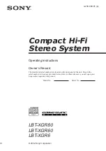 Предварительный просмотр 1 страницы Sony LBT-XGR6 - Compact Hi-fi Stereo System Operating Instructions Manual