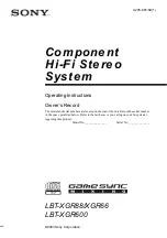 Предварительный просмотр 1 страницы Sony LBT-XGR600 - Compact Hi-fi Stereo System Operating Instructions Manual