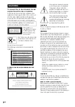 Предварительный просмотр 2 страницы Sony LBT-XGR600 - Compact Hi-fi Stereo System Operating Instructions Manual