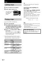 Preview for 14 page of Sony LBT-XGR90AV Operating Instructions Manual