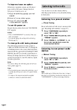 Preview for 12 page of Sony LBT-XGR99AV Operating Instructions Manual