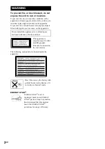 Предварительный просмотр 2 страницы Sony LBT-XGV50 Operating Instructions Manual