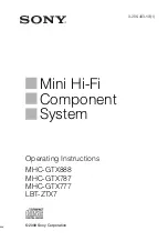 Sony LBT-ZTX7 - Compact Hi-fi Stereo System Operating Instructions Manual preview