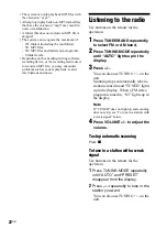 Preview for 22 page of Sony LBT-ZTX7 - Compact Hi-fi Stereo System Operating Instructions Manual