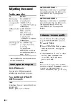 Preview for 30 page of Sony LBT-ZTX7 - Compact Hi-fi Stereo System Operating Instructions Manual