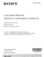 Предварительный просмотр 1 страницы Sony Live-View Remote RM-LVR1 Operating Instructions Manual