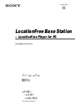 Sony LocationFree LF-B1 Operating Instructions Manual preview