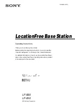 Sony LocationFree LF-B20 Operating Instructions Manual предпросмотр