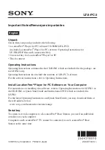 Preview for 1 page of Sony LocationFree LFA-PC2 Manual