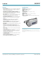 Предварительный просмотр 2 страницы Sony M-200MC Specification Sheet