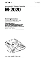 Sony M-2020 - Microcassette Dictator And Transcriber Operating Instructions Manual preview