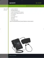 Sony M-2020 - Microcassette Dictator And Transcriber Specifications preview