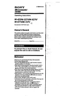 Sony M-425 Operating Instructions Manual preview