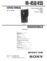 Sony M-455 - Microcassette Recorder Service Manual preview