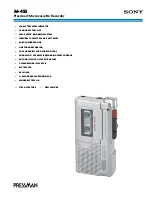 Sony M-455 - Microcassette Recorder Specifications preview