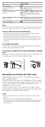 Предварительный просмотр 6 страницы Sony M-629V User Manual