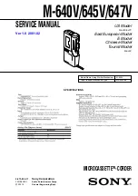 Sony M-640V - Microcassette Recorder Service Manual предпросмотр