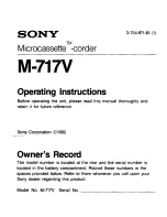 Sony M-717V Primary Operating Instructions Manual preview