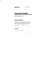 Preview for 1 page of Sony M-950 Operating Instructions Manual