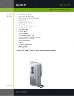 Предварительный просмотр 1 страницы Sony M670V - M Microcassette Dictaphone Specifications