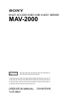 Preview for 1 page of Sony MAV-2000 Operation Manual