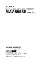 Sony MAV-555SS Operation Manual preview