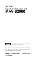 Sony MAV-S2000 Operation Manual preview