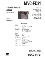 Предварительный просмотр 1 страницы Sony Mavica MVC-FD81 Service Manual