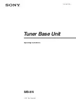 Sony MB-8N Operating Instructions Manual preview