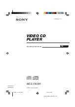 Sony MCE-F808K Operating Instructions Manual предпросмотр