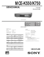 Preview for 1 page of Sony MCE-K550 Service Manual