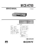 Sony MCE-K700 Service Manual preview