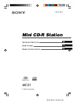 Предварительный просмотр 1 страницы Sony MCS-1 Operating Instructions Manual