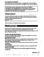 Preview for 3 page of Sony MD Walkamn MZ-R2 Operating Instructions Manual