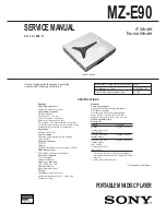 Sony MD Walkman MZ-E90 Service Manual preview