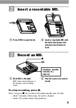 Предварительный просмотр 9 страницы Sony MD Walkman MZ-R70 Operating Instructions Manual