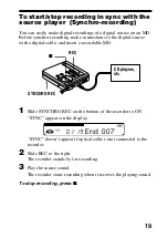 Предварительный просмотр 19 страницы Sony MD Walkman MZ-R70 Operating Instructions Manual