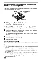 Предварительный просмотр 22 страницы Sony MD Walkman MZ-R70 Operating Instructions Manual