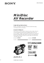 Sony MDDISCAM DCM-M1 Operating Instructions Manual preview