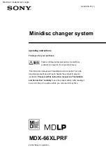 Preview for 1 page of Sony MDLP Operating Instructions Manual