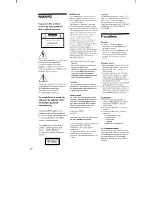 Preview for 2 page of Sony MDM-X4 Operating Instructions Manual