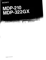 Sony MDP-210 User Manual preview