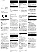 Sony MDR-110LP Instruction & Operation Manual preview