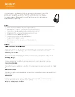 Preview for 1 page of Sony MDR-1R Specifications